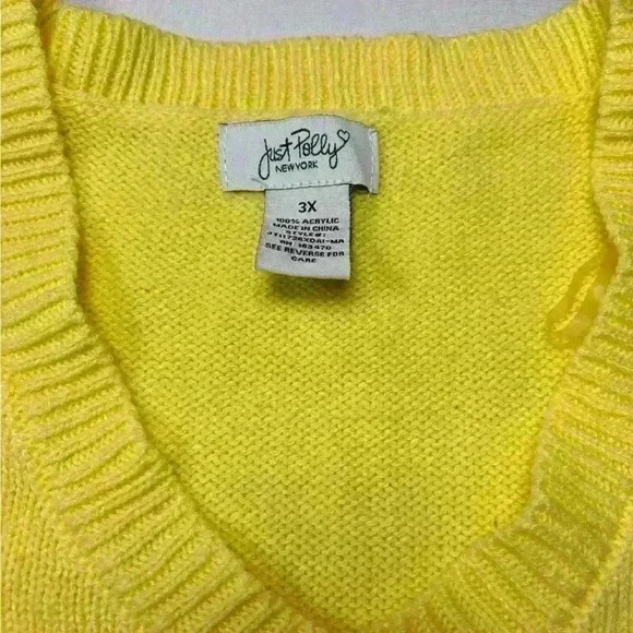 Just Polly Flower Sweater Vest - 3X - Picture 3 of 5